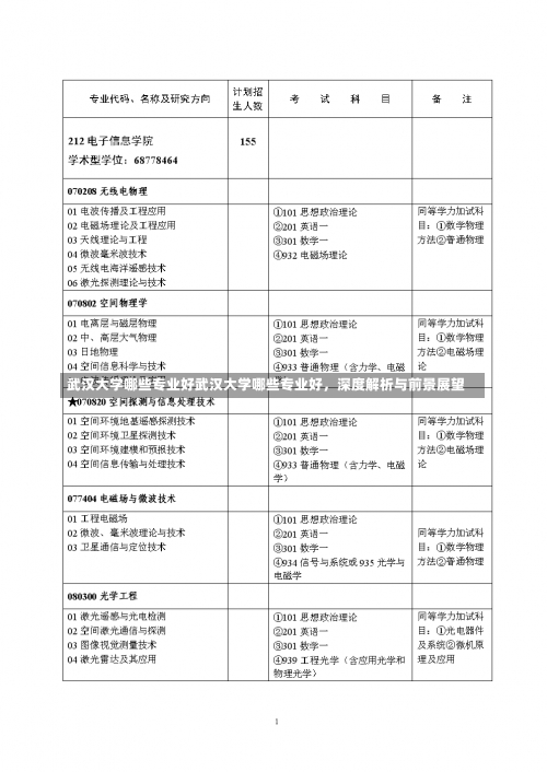 武汉大学哪些专业好武汉大学哪些专业好，深度解析与前景展望-第1张图片-记录生活每一天