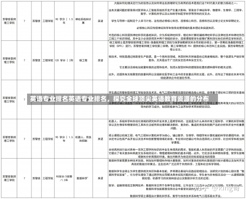 英语专业排名英语专业排名，探究全球顶尖英语教育资源的分布-第2张图片-记录生活每一天