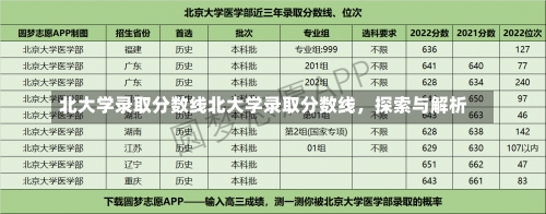 北大学录取分数线北大学录取分数线，探索与解析-第2张图片-记录生活每一天