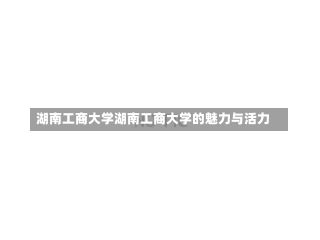 湖南工商大学湖南工商大学的魅力与活力-第2张图片-记录生活每一天