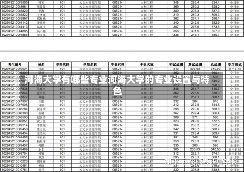 河海大学有哪些专业河海大学的专业设置与特色-第1张图片-记录生活每一天