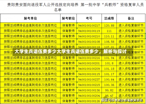 大学生兵退伍费多少大学生兵退伍费多少，解析与探讨-第1张图片-记录生活每一天