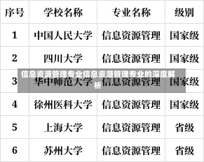 信息资源管理专业信息资源管理专业的深度解析-第2张图片-记录生活每一天