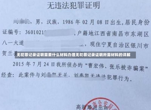 无犯罪记录证明需要什么材料办理无犯罪记录证明所需材料的详解-第3张图片-记录生活每一天