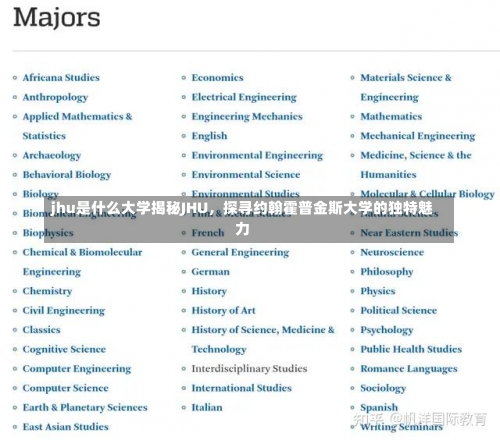 jhu是什么大学揭秘JHU，探寻约翰霍普金斯大学的独特魅力-第3张图片-记录生活每一天