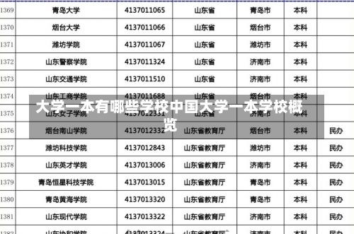 大学一本有哪些学校中国大学一本学校概览-第3张图片-记录生活每一天