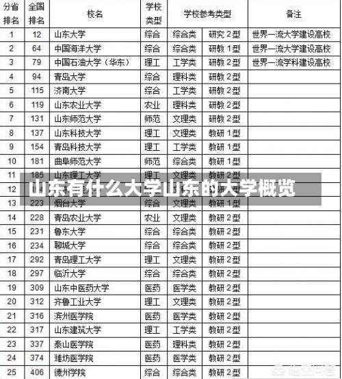 山东有什么大学山东的大学概览-第1张图片-记录生活每一天