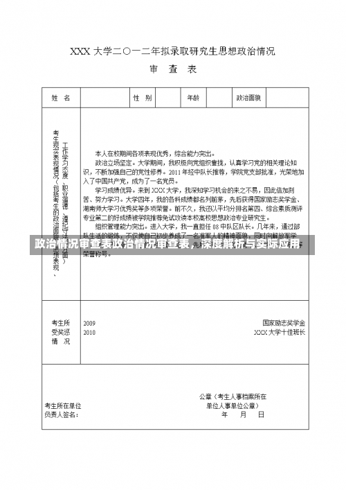 政治情况审查表政治情况审查表，深度解析与实际应用-第3张图片-记录生活每一天