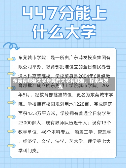 东莞有哪些大学东莞的大学有哪些，探索与发现-第1张图片-记录生活每一天