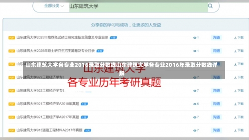 山东建筑大学各专业2016录取分数线山东建筑大学各专业2016年录取分数线详解-第2张图片-记录生活每一天