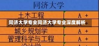 同济大学专业同济大学专业深度解析-第1张图片-记录生活每一天