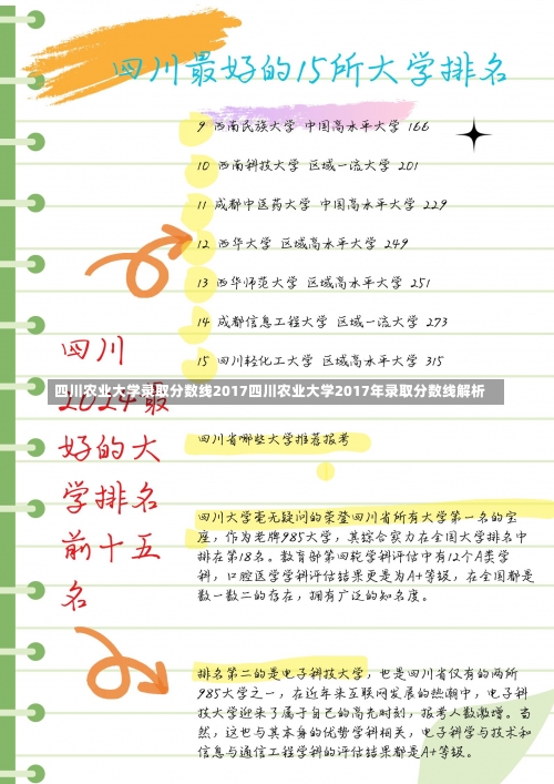 四川农业大学录取分数线2017四川农业大学2017年录取分数线解析-第2张图片-记录生活每一天