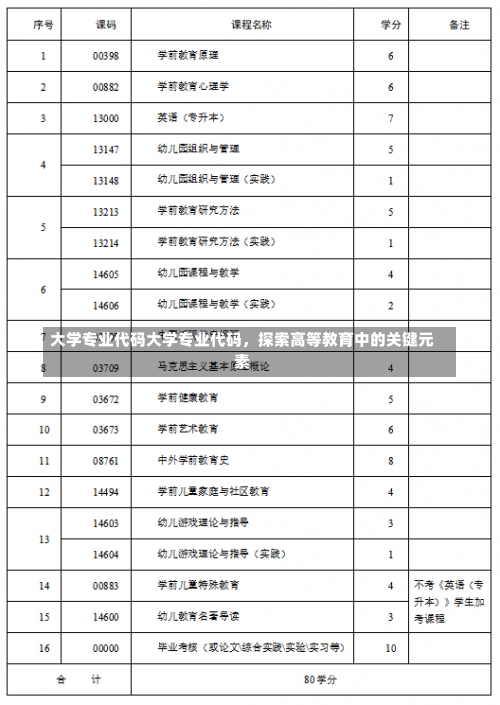 大学专业代码大学专业代码，探索高等教育中的关键元素-第1张图片-记录生活每一天