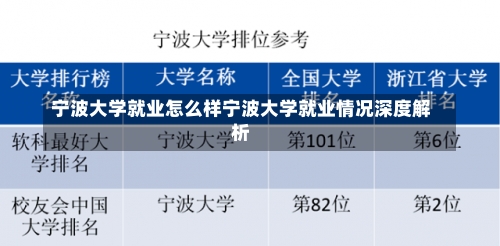 宁波大学就业怎么样宁波大学就业情况深度解析-第2张图片-记录生活每一天