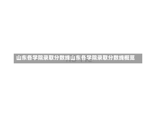 山东各学院录取分数线山东各学院录取分数线概览-第1张图片-记录生活每一天