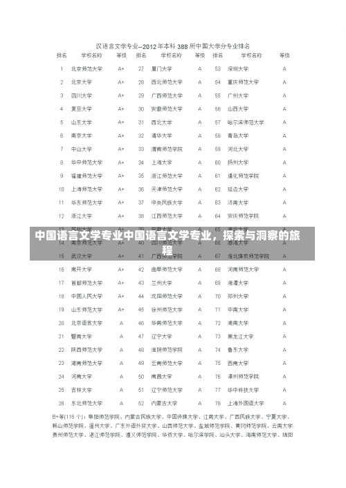 中国语言文学专业中国语言文学专业，探索与洞察的旅程-第3张图片-记录生活每一天