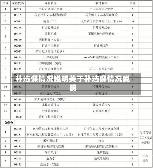 补选课情况说明关于补选课情况说明-第2张图片-记录生活每一天