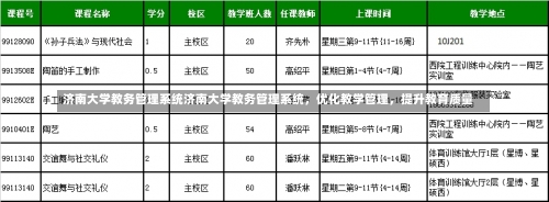 济南大学教务管理系统济南大学教务管理系统，优化教学管理，提升教育质量-第1张图片-记录生活每一天