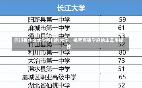 四川有什么大学四川的大学，探索高等学府的丰富多样性-第2张图片-记录生活每一天