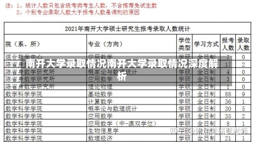 南开大学录取情况南开大学录取情况深度解析-第1张图片-记录生活每一天