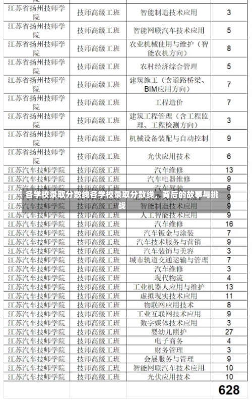 各学校录取分数线各学校录取分数线，背后的故事与挑战-第1张图片-记录生活每一天