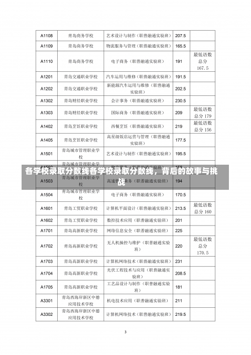 各学校录取分数线各学校录取分数线，背后的故事与挑战-第2张图片-记录生活每一天