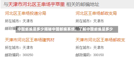 中国邮编是多少揭秘中国邮编系统，了解中国邮编是多少-第1张图片-记录生活每一天