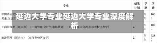 延边大学专业延边大学专业深度解析-第1张图片-记录生活每一天