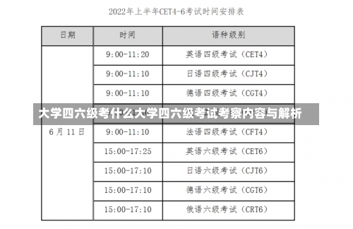 大学四六级考什么大学四六级考试考察内容与解析-第2张图片-记录生活每一天