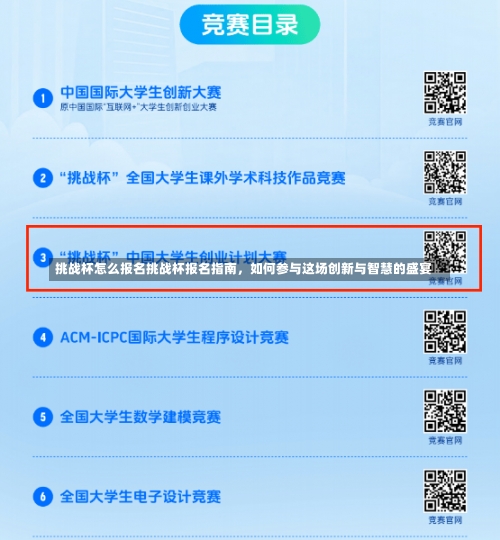 挑战杯怎么报名挑战杯报名指南，如何参与这场创新与智慧的盛宴-第2张图片-记录生活每一天