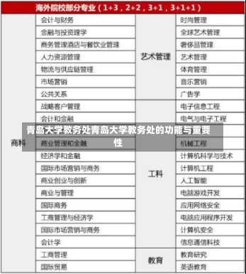 青岛大学教务处青岛大学教务处的功能与重要性-第1张图片-记录生活每一天