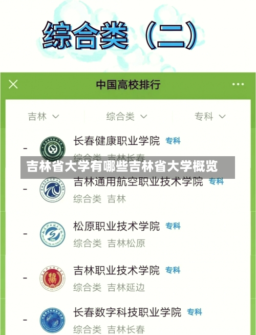 吉林省大学有哪些吉林省大学概览-第2张图片-记录生活每一天