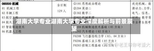 湖南大学专业湖南大学专业深度解析与前景展望-第2张图片-记录生活每一天