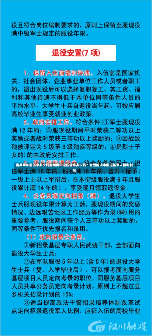 当兵两年退伍拿多少钱当兵两年退伍能拿多少钱？全面解读中国退伍军人福利制度-第1张图片-记录生活每一天