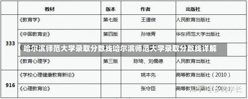 哈尔滨师范大学录取分数线哈尔滨师范大学录取分数线详解-第2张图片-记录生活每一天