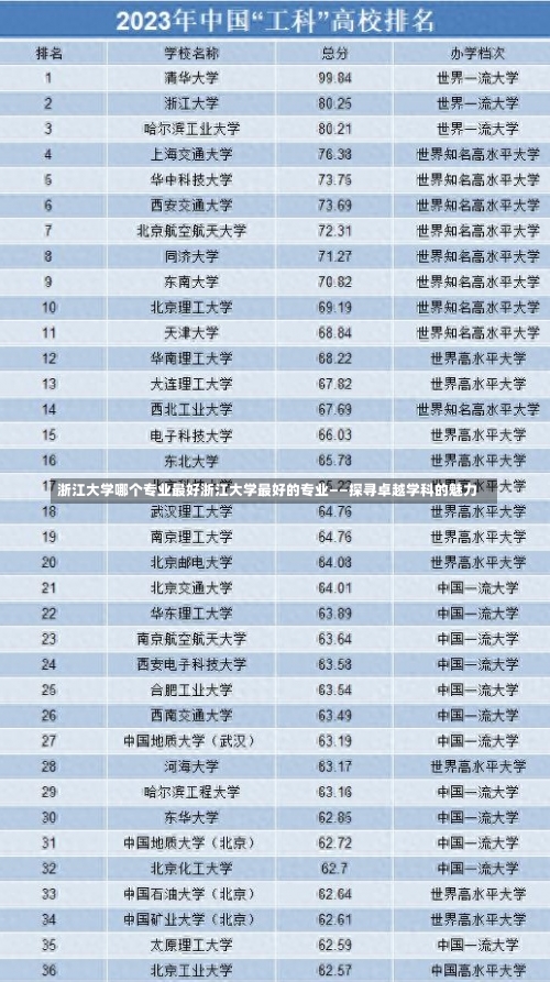 浙江大学哪个专业最好浙江大学最好的专业——探寻卓越学科的魅力-第2张图片-记录生活每一天