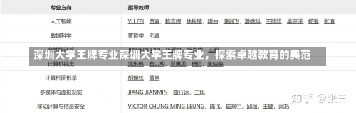 深圳大学王牌专业深圳大学王牌专业，探索卓越教育的典范-第1张图片-记录生活每一天