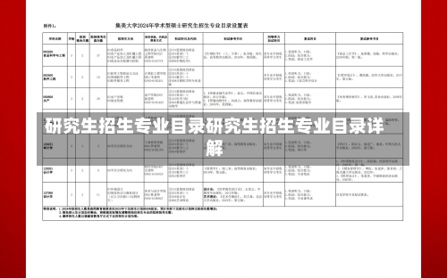 研究生招生专业目录研究生招生专业目录详解-第3张图片-记录生活每一天