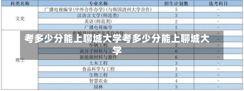 考多少分能上聊城大学考多少分能上聊城大学-第1张图片-记录生活每一天